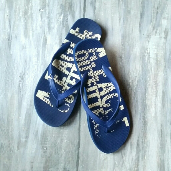 American Eagle Outfitters Blue Icon Logo Flip Flop Rubber Thong Sandal 10/11COPY - Picture 11 of 14